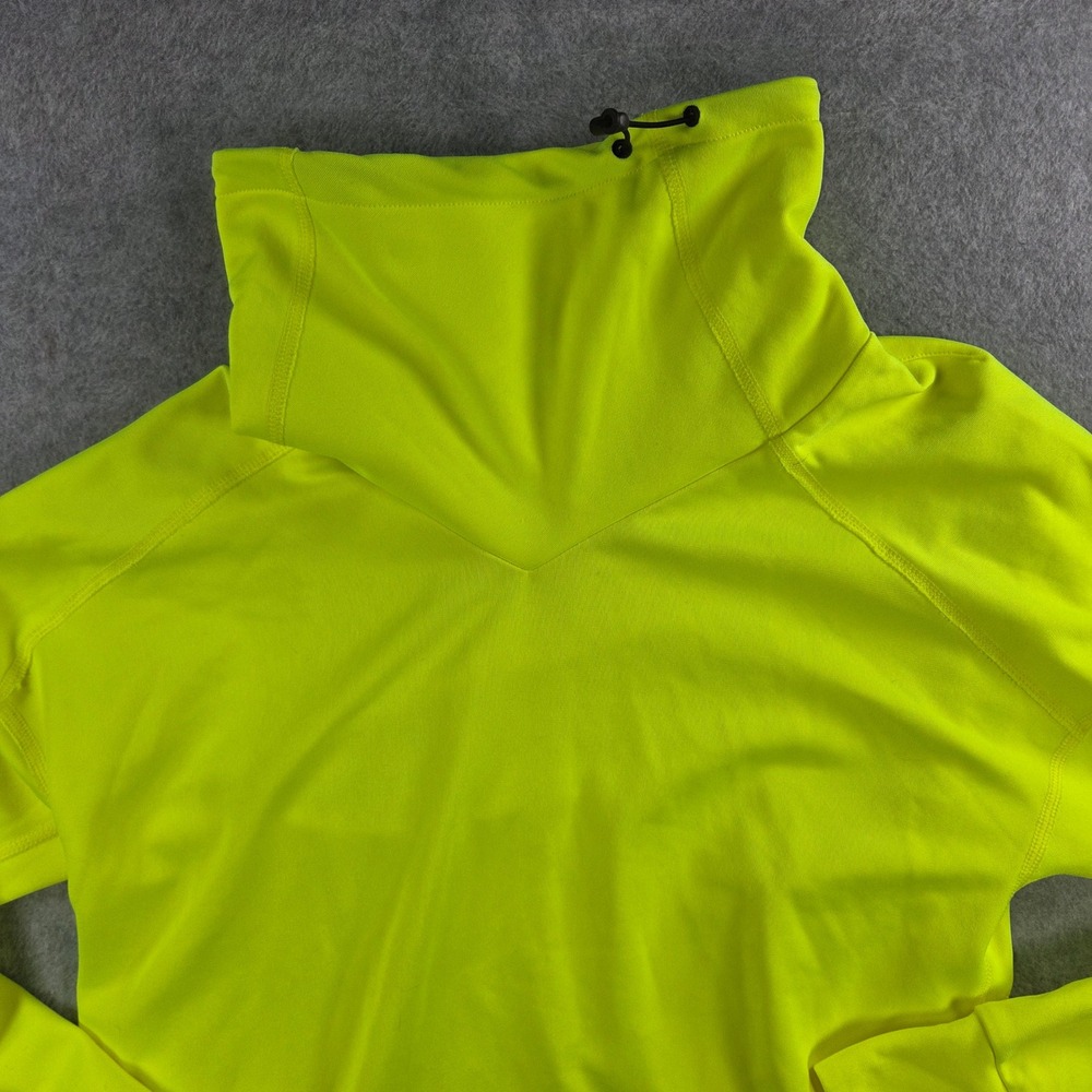 Nike Running Dri-FIT Women XS Neon Yellow Cowl Neck Long Sleeve Top